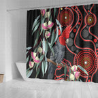 Gang-gang Cockatoo Australia Shower Curtain Eucalyptus Blossoms Aboriginal Art - Aussie Hoodie