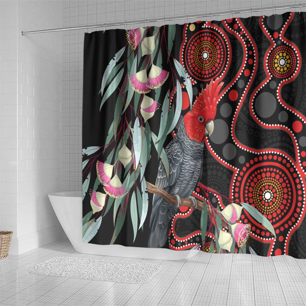 Gang-gang Cockatoo Australia Shower Curtain Eucalyptus Blossoms Aboriginal Art - Aussie Hoodie