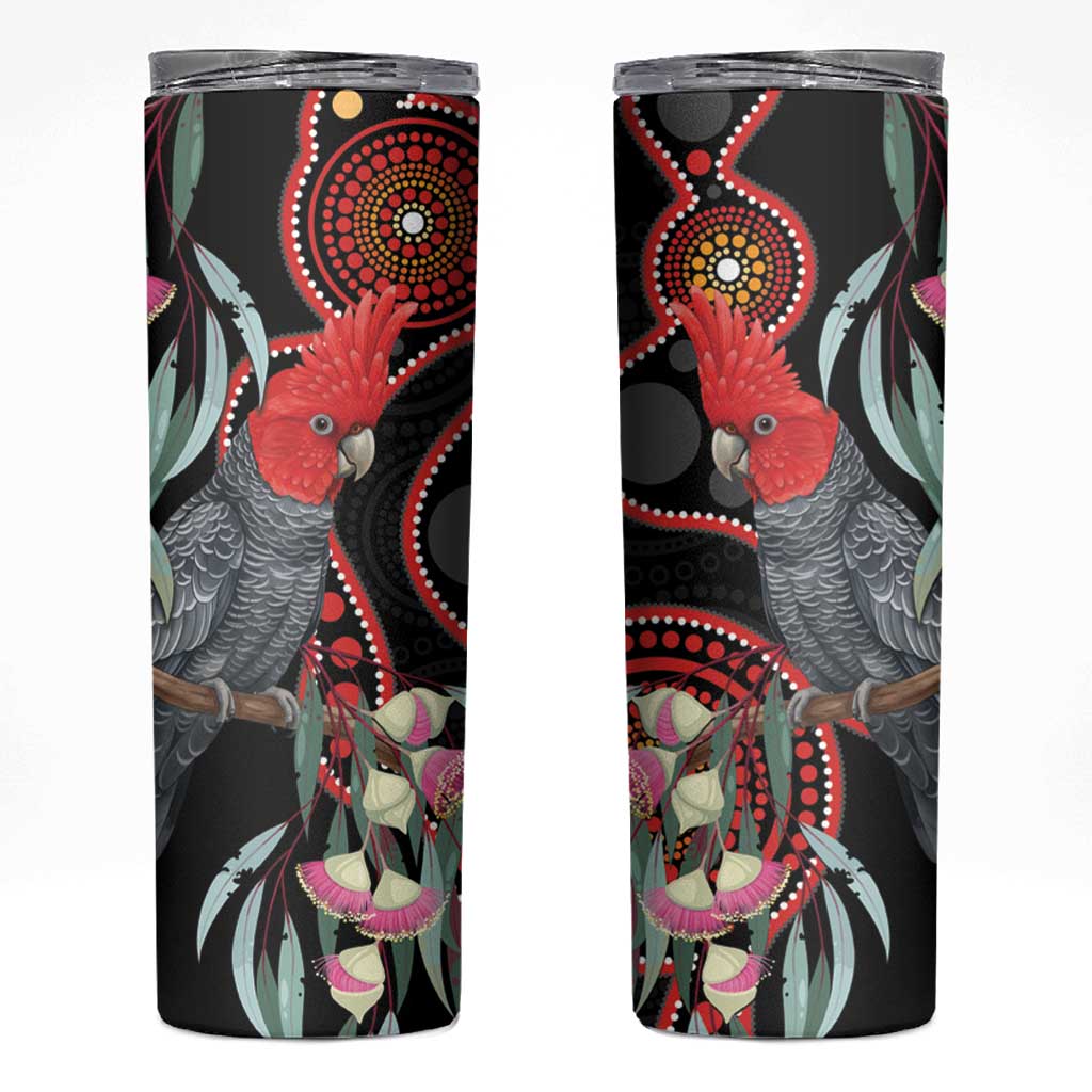 Gang-gang Cockatoo Australia Skinny Tumbler Eucalyptus Blossoms Aboriginal Art - Aussie Hoodie
