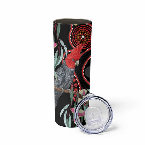Gang-gang Cockatoo Australia Skinny Tumbler Eucalyptus Blossoms Aboriginal Art - Aussie Hoodie