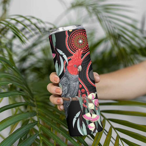 Gang-gang Cockatoo Australia Skinny Tumbler Eucalyptus Blossoms Aboriginal Art - Aussie Hoodie