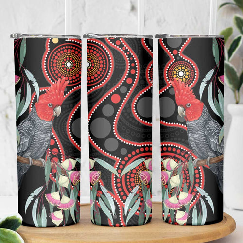 Gang-gang Cockatoo Australia Skinny Tumbler Eucalyptus Blossoms Aboriginal Art - Aussie Hoodie
