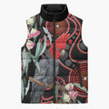 Gang-gang Cockatoo Australia Sleeveless Puffer Jacket Eucalyptus Blossoms Aboriginal Art - Aussie Hoodie