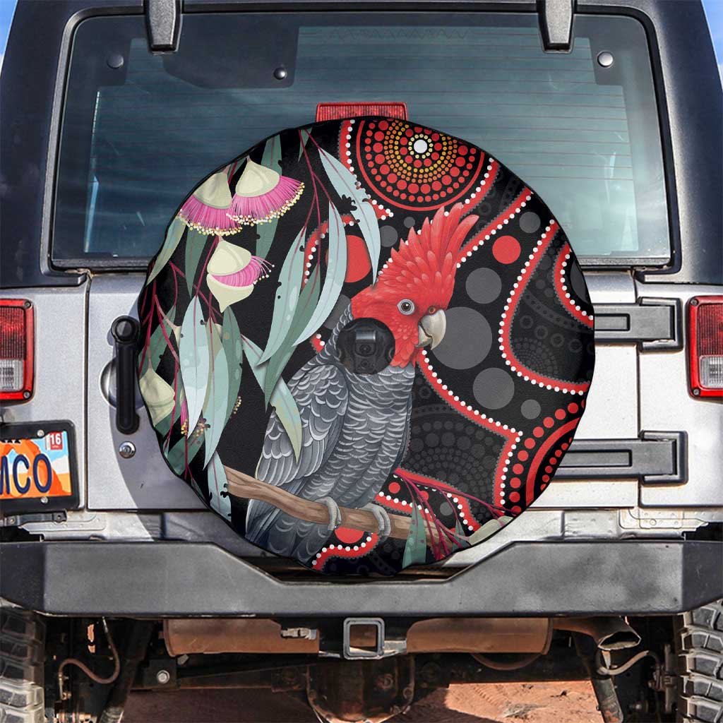 Gang-gang Cockatoo Australia Spare Tire Cover Eucalyptus Blossoms Aboriginal Art - Aussie Hoodie