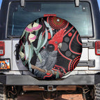 Gang-gang Cockatoo Australia Spare Tire Cover Eucalyptus Blossoms Aboriginal Art - Aussie Hoodie