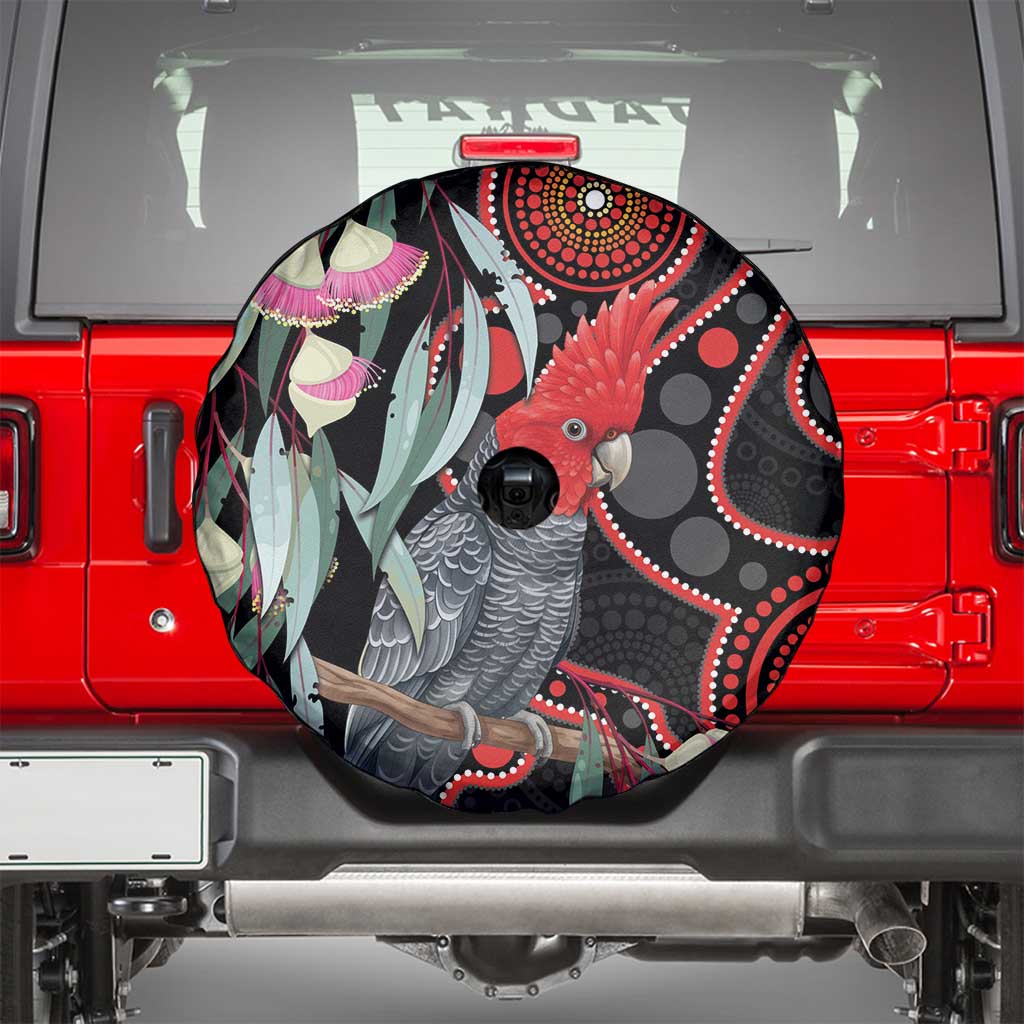 Gang-gang Cockatoo Australia Spare Tire Cover Eucalyptus Blossoms Aboriginal Art - Aussie Hoodie