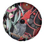 Gang-gang Cockatoo Australia Spare Tire Cover Eucalyptus Blossoms Aboriginal Art - Aussie Hoodie