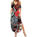 Gang-gang Cockatoo Australia Summer Maxi Dress Eucalyptus Blossoms Aboriginal Art - Aussie Hoodie