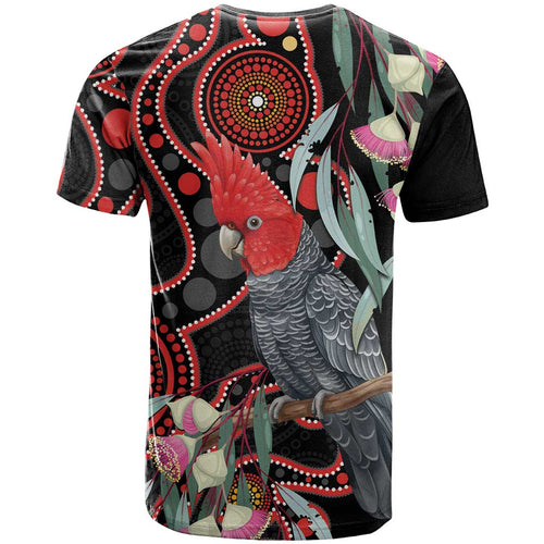 Gang-gang Cockatoo Australia T Shirt Eucalyptus Blossoms Aboriginal Art - Aussie Hoodie