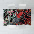Gang-gang Cockatoo Australia Tablecloth Eucalyptus Blossoms Aboriginal Art - Aussie Hoodie