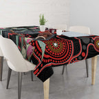 Gang-gang Cockatoo Australia Tablecloth Eucalyptus Blossoms Aboriginal Art - Aussie Hoodie