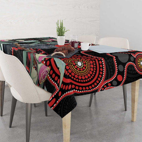 Gang-gang Cockatoo Australia Tablecloth Eucalyptus Blossoms Aboriginal Art - Aussie Hoodie