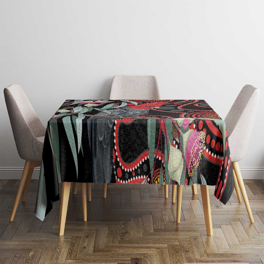 Gang-gang Cockatoo Australia Tablecloth Eucalyptus Blossoms Aboriginal Art - Aussie Hoodie