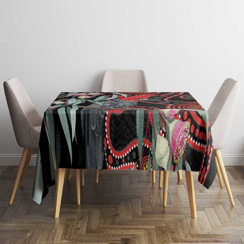 Gang-gang Cockatoo Australia Tablecloth Eucalyptus Blossoms Aboriginal Art - Aussie Hoodie