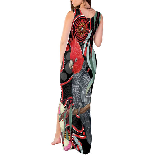 Gang-gang Cockatoo Australia Tank Maxi Dress Eucalyptus Blossoms Aboriginal Art - Aussie Hoodie