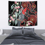 Gang-gang Cockatoo Australia Tapestry Eucalyptus Blossoms Aboriginal Art - Aussie Hoodie