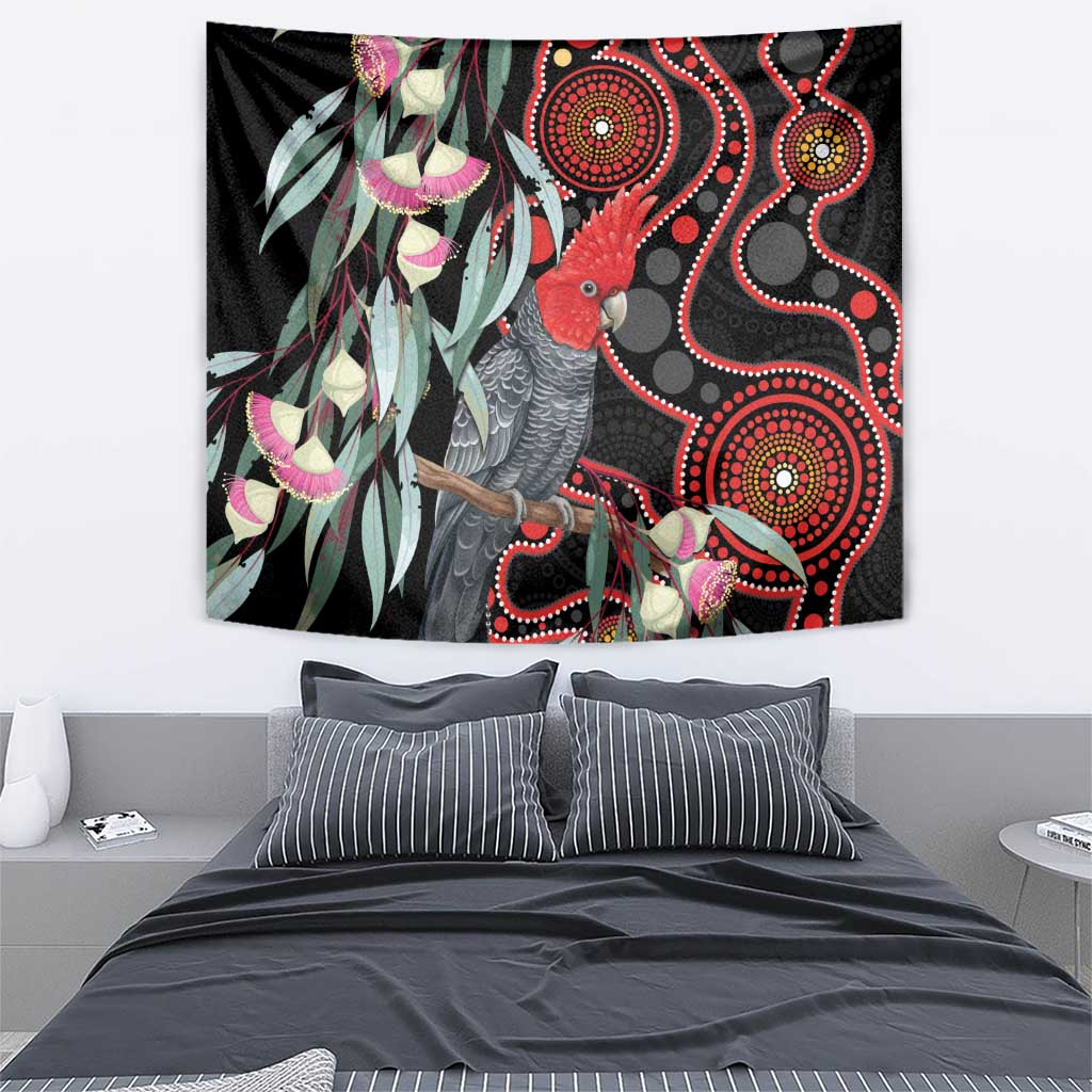Gang-gang Cockatoo Australia Tapestry Eucalyptus Blossoms Aboriginal Art - Aussie Hoodie