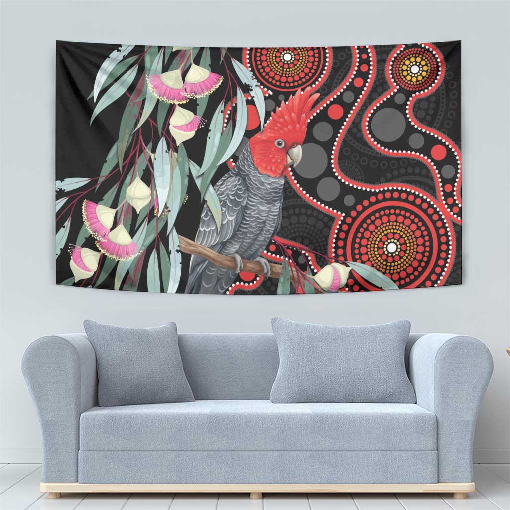 Gang-gang Cockatoo Australia Tapestry Eucalyptus Blossoms Aboriginal Art - Aussie Hoodie