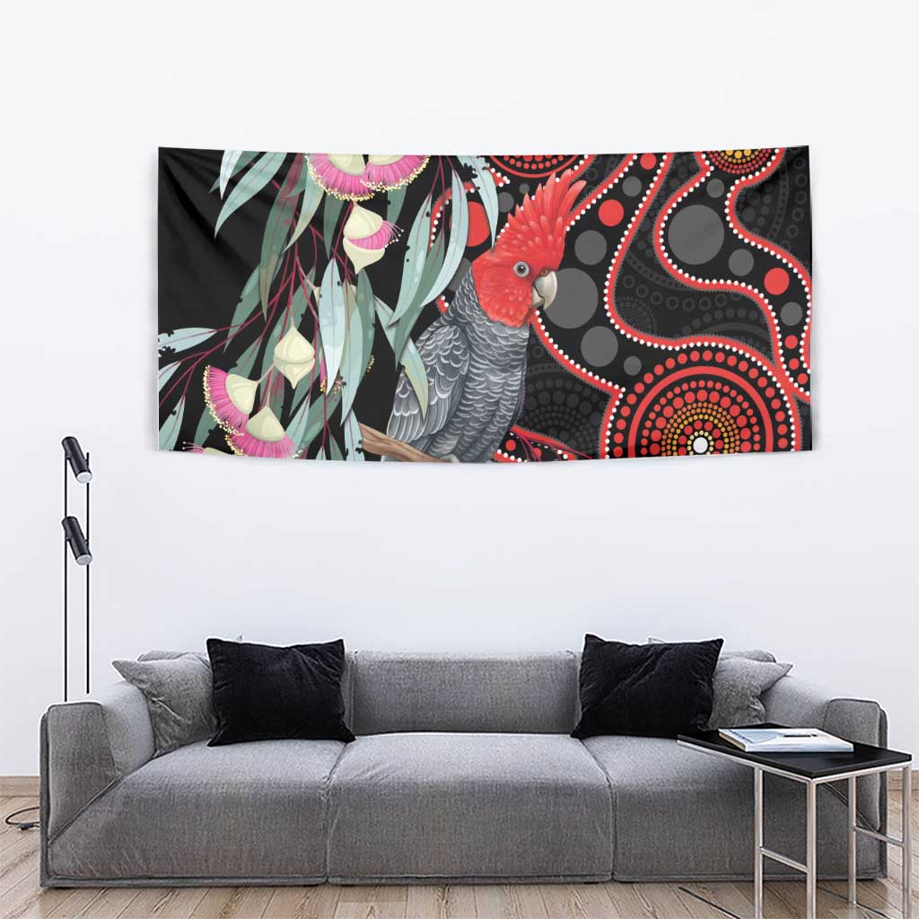 Gang-gang Cockatoo Australia Tapestry Eucalyptus Blossoms Aboriginal Art - Aussie Hoodie