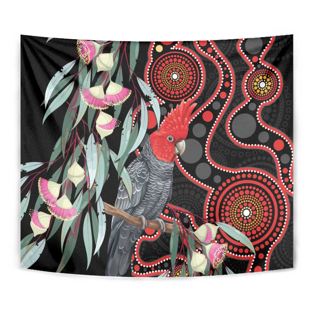 Gang-gang Cockatoo Australia Tapestry Eucalyptus Blossoms Aboriginal Art - Aussie Hoodie