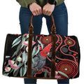 Gang-gang Cockatoo Australia Travel Bag Eucalyptus Blossoms Aboriginal Art - Aussie Hoodie