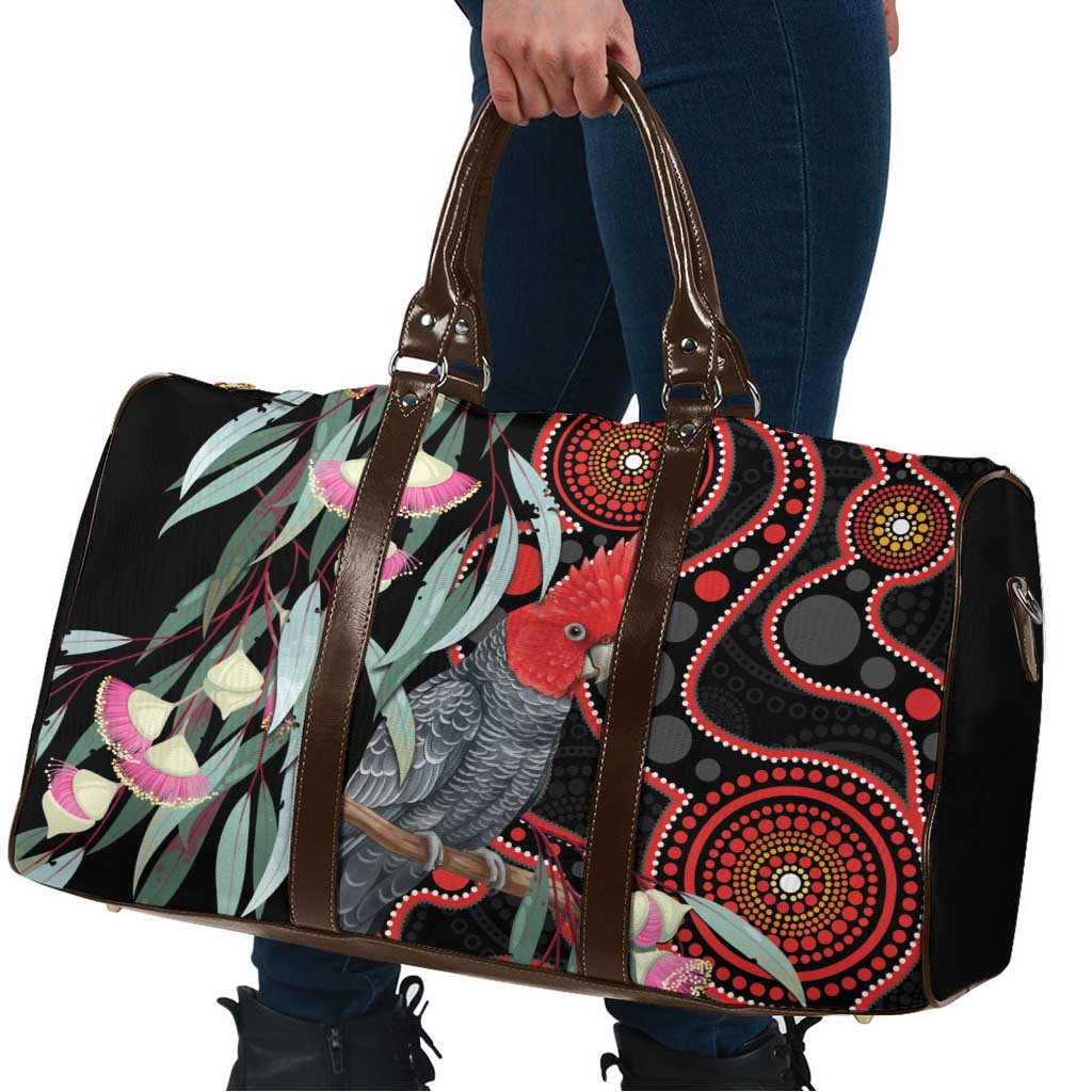 Gang-gang Cockatoo Australia Travel Bag Eucalyptus Blossoms Aboriginal Art - Aussie Hoodie