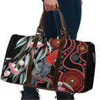 Gang-gang Cockatoo Australia Travel Bag Eucalyptus Blossoms Aboriginal Art - Aussie Hoodie