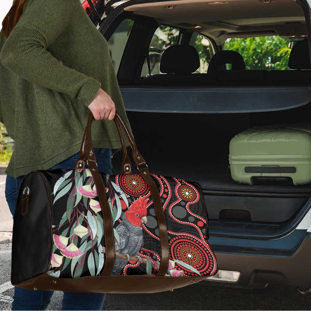 Gang-gang Cockatoo Australia Travel Bag Eucalyptus Blossoms Aboriginal Art - Aussie Hoodie