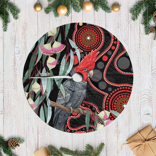 Gang-gang Cockatoo Australia Tree Skirt Eucalyptus Blossoms Aboriginal Art - Aussie Hoodie