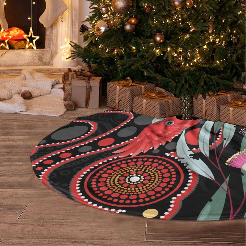 Gang-gang Cockatoo Australia Tree Skirt Eucalyptus Blossoms Aboriginal Art - Aussie Hoodie