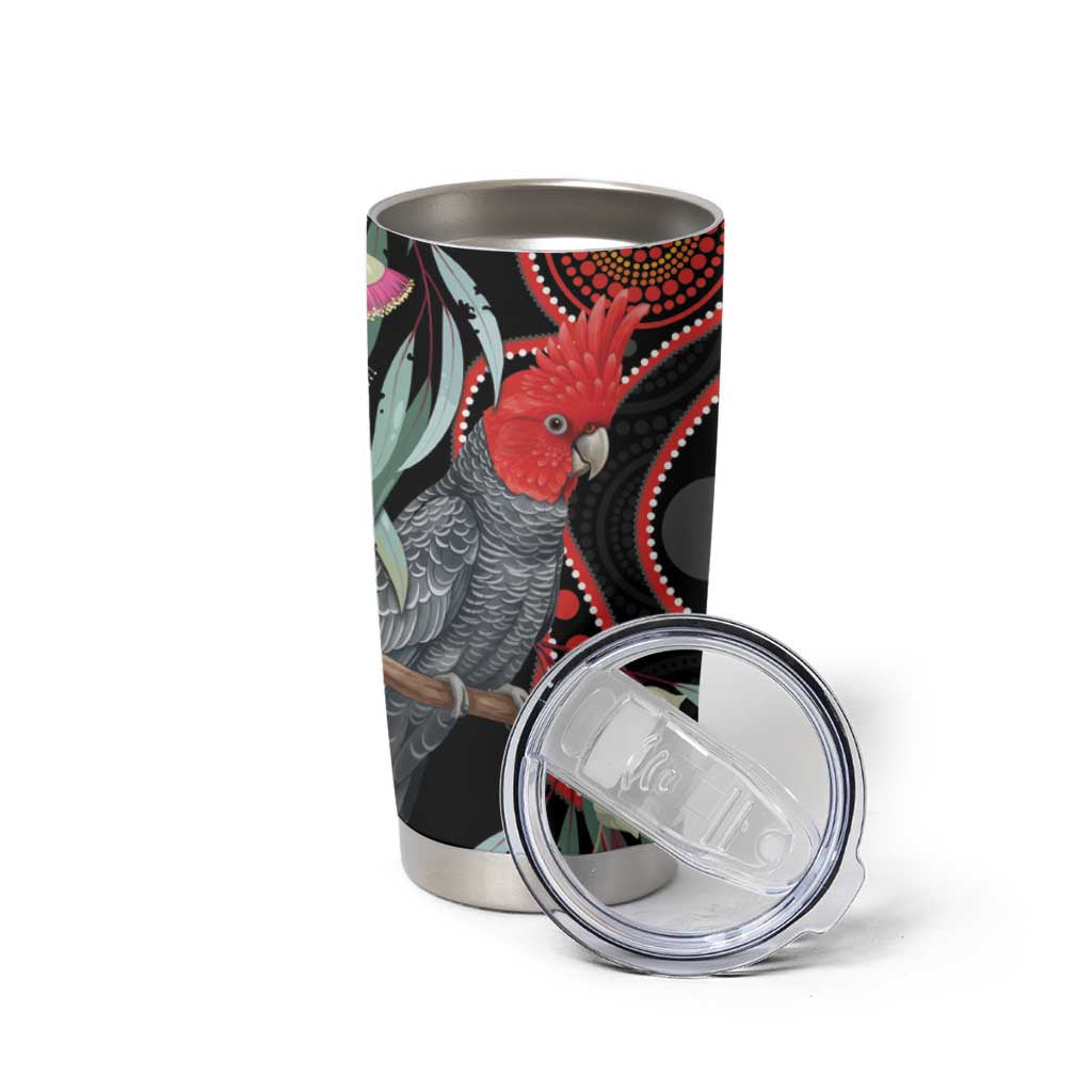 Gang-gang Cockatoo Australia Tumbler Cup Eucalyptus Blossoms Aboriginal Art - Aussie Hoodie
