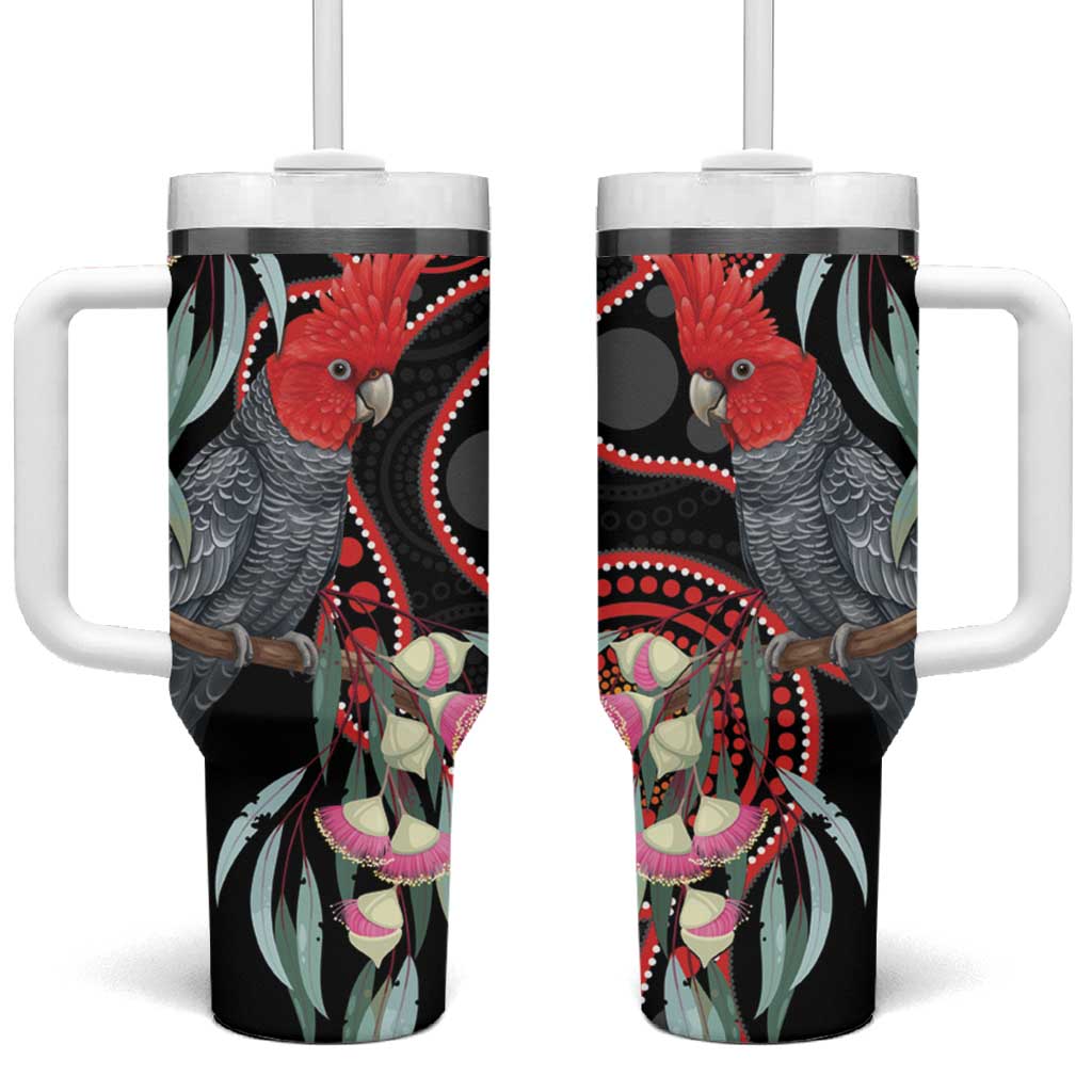 Gang-gang Cockatoo Australia Tumbler With Handle Eucalyptus Blossoms Aboriginal Art - Aussie Hoodie