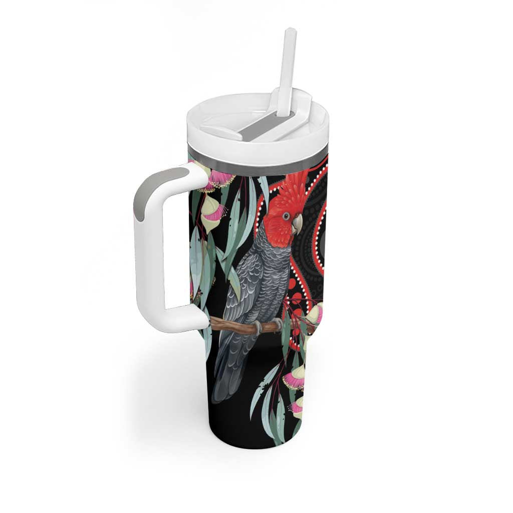 Gang-gang Cockatoo Australia Tumbler With Handle Eucalyptus Blossoms Aboriginal Art - Aussie Hoodie