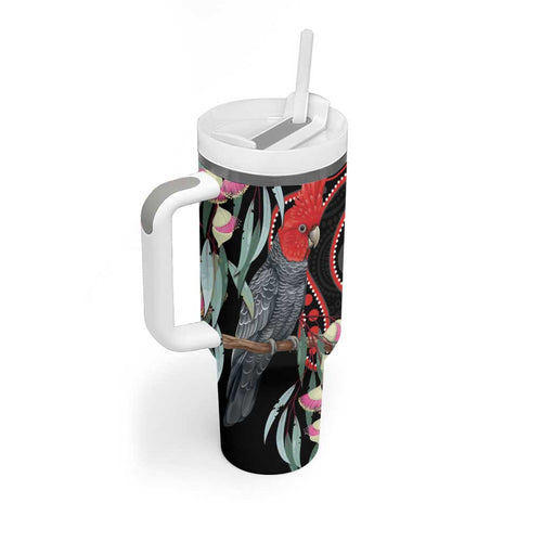 Gang-gang Cockatoo Australia Tumbler With Handle Eucalyptus Blossoms Aboriginal Art - Aussie Hoodie