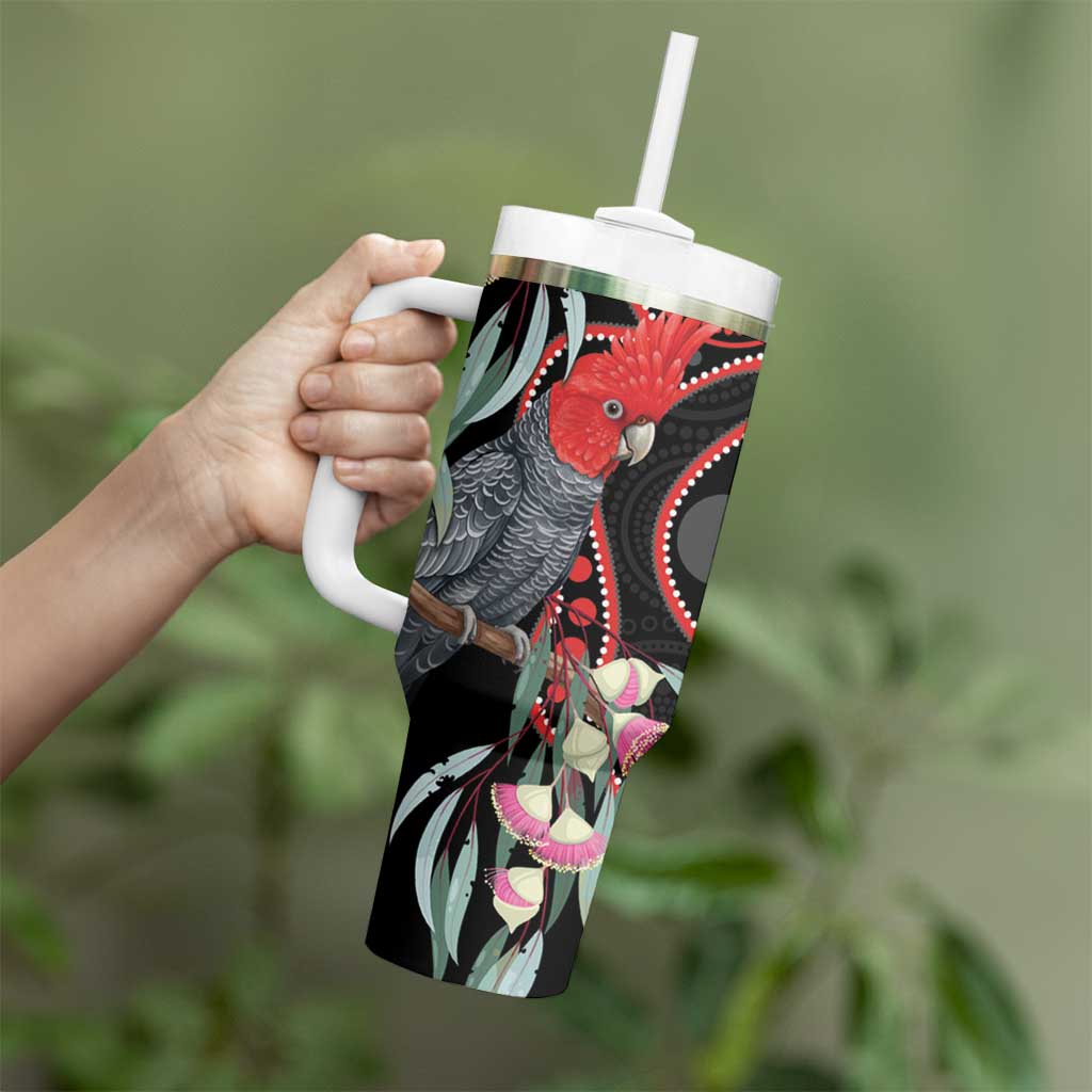 Gang-gang Cockatoo Australia Tumbler With Handle Eucalyptus Blossoms Aboriginal Art - Aussie Hoodie
