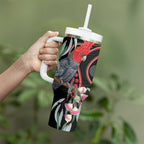 Gang-gang Cockatoo Australia Tumbler With Handle Eucalyptus Blossoms Aboriginal Art - Aussie Hoodie