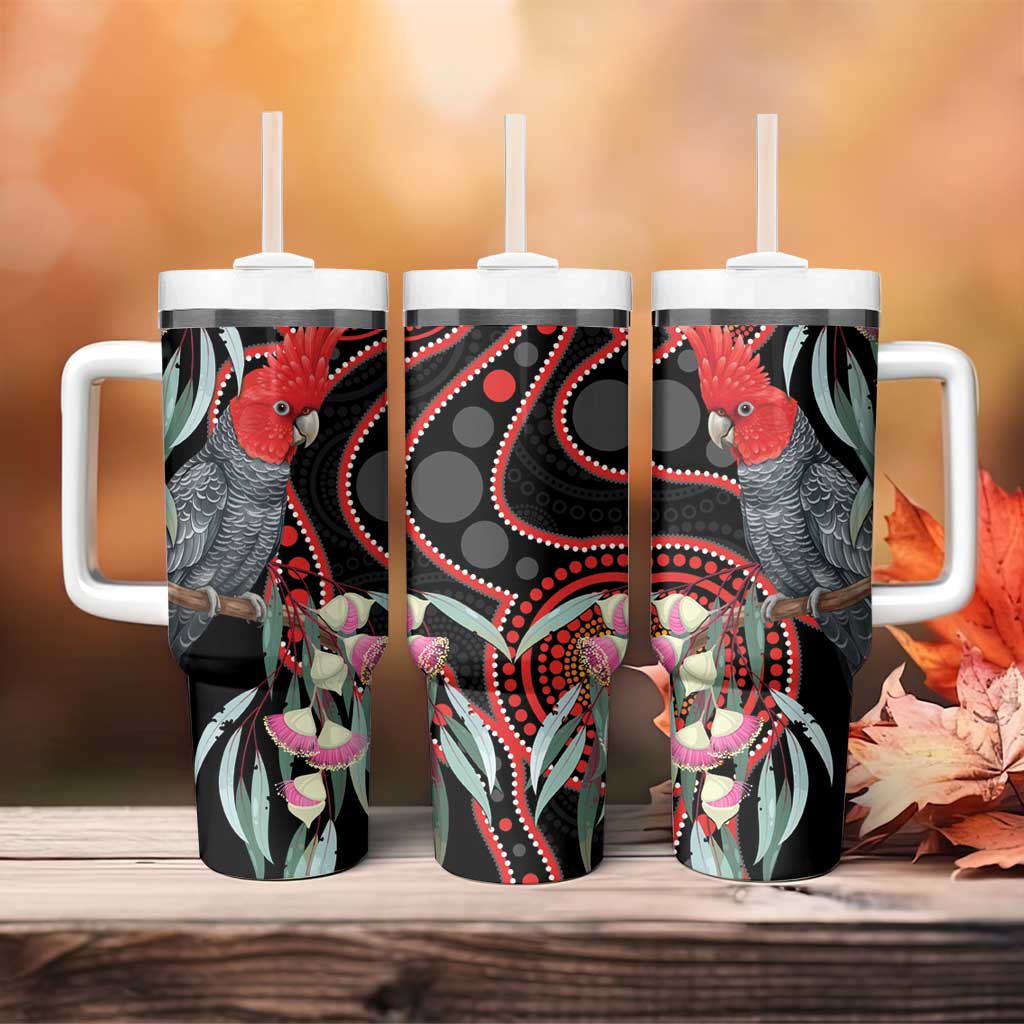 Gang-gang Cockatoo Australia Tumbler With Handle Eucalyptus Blossoms Aboriginal Art - Aussie Hoodie