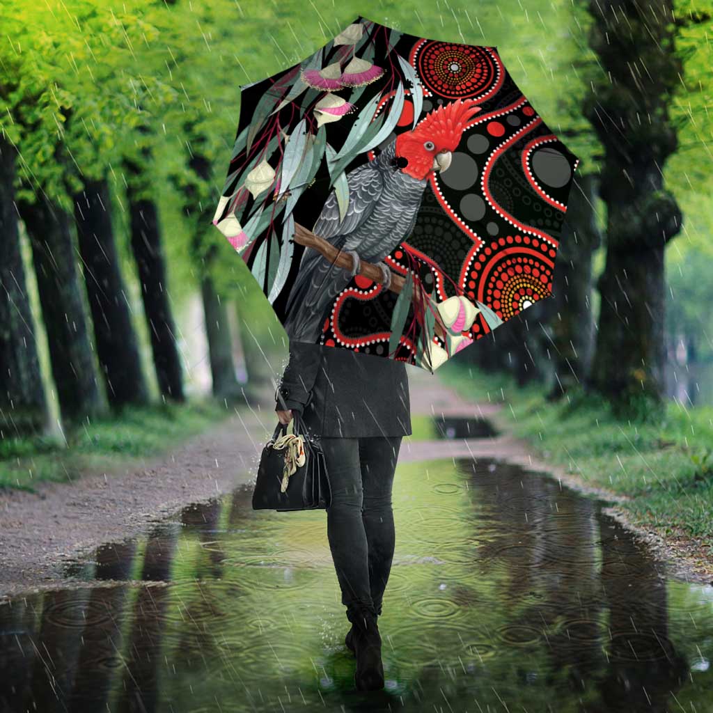 Gang-gang Cockatoo Australia Umbrella Eucalyptus Blossoms Aboriginal Art - Aussie Hoodie