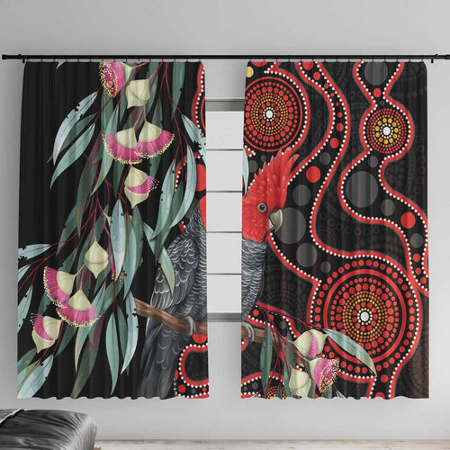 Gang-gang Cockatoo Australia Window Curtain Eucalyptus Blossoms Aboriginal Art - Aussie Hoodie