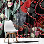 Gang-gang Cockatoo Australia Window Curtain Eucalyptus Blossoms Aboriginal Art - Aussie Hoodie