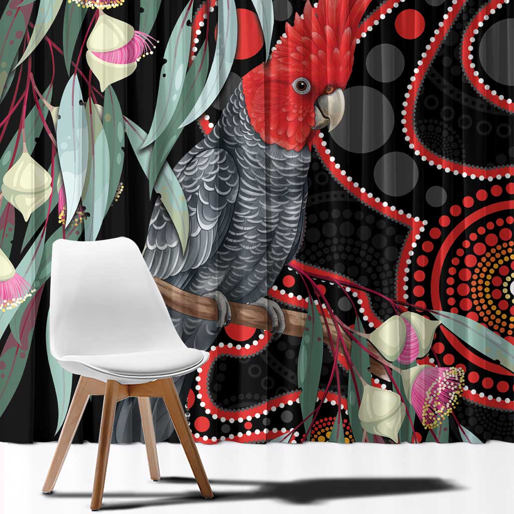 Gang-gang Cockatoo Australia Window Curtain Eucalyptus Blossoms Aboriginal Art - Aussie Hoodie