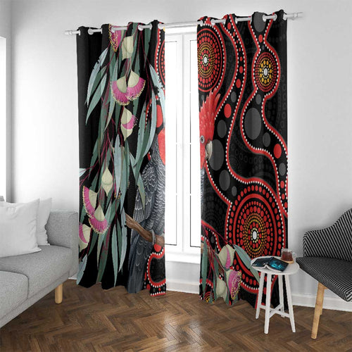 Gang-gang Cockatoo Australia Window Curtain Eucalyptus Blossoms Aboriginal Art - Aussie Hoodie