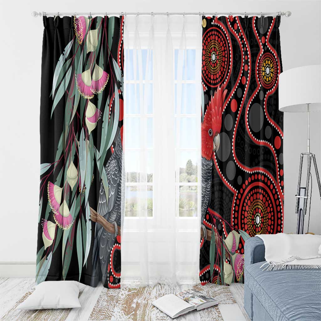 Gang-gang Cockatoo Australia Window Curtain Eucalyptus Blossoms Aboriginal Art - Aussie Hoodie