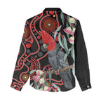 Gang-gang Cockatoo Australia Women Casual Shirt Eucalyptus Blossoms Aboriginal Art - Aussie Hoodie