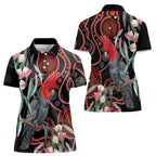 Gang-gang Cockatoo Australia Women Polo Shirt Eucalyptus Blossoms Aboriginal Art - Aussie Hoodie