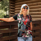 Gang-gang Cockatoo Australia Women Polo Shirt Eucalyptus Blossoms Aboriginal Art - Aussie Hoodie