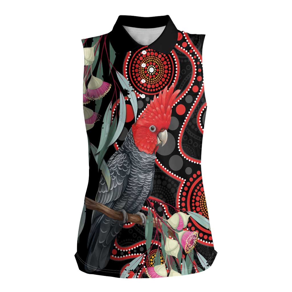 Gang-gang Cockatoo Australia Women Sleeveless Polo Shirt Eucalyptus Blossoms Aboriginal Art - Aussie Hoodie