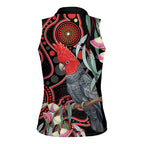 Gang-gang Cockatoo Australia Women Sleeveless Polo Shirt Eucalyptus Blossoms Aboriginal Art - Aussie Hoodie
