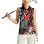 Gang-gang Cockatoo Australia Women Sleeveless Polo Shirt Eucalyptus Blossoms Aboriginal Art - Aussie Hoodie