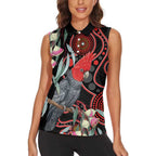 Gang-gang Cockatoo Australia Women Sleeveless Polo Shirt Eucalyptus Blossoms Aboriginal Art - Aussie Hoodie